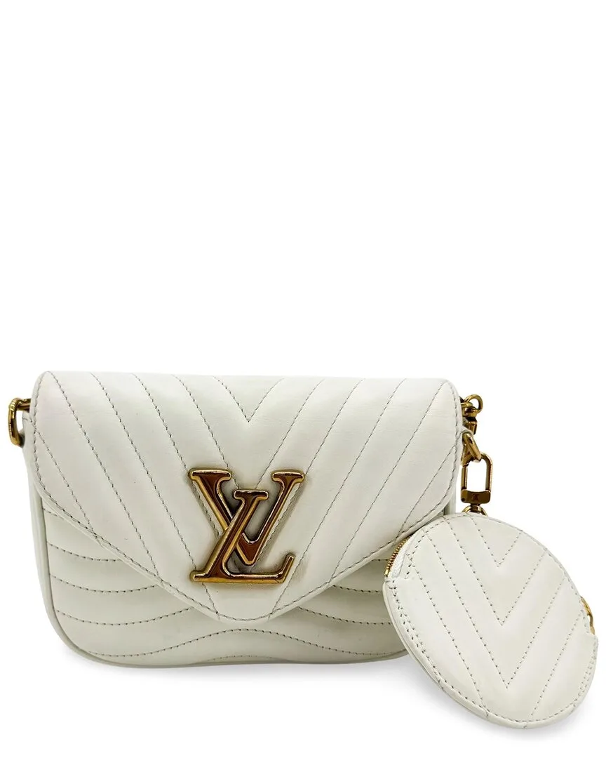 White Calfskin New Wave Multi Pochette (authentic Pre-Loved) by Louis Vuitton