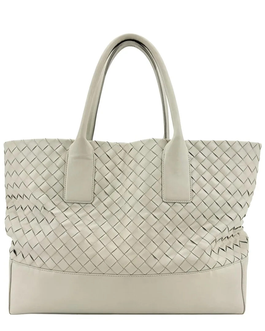 White Intrecciato Lambskin Medium Tote (authentic Pre-Loved) by Bottega Veneta