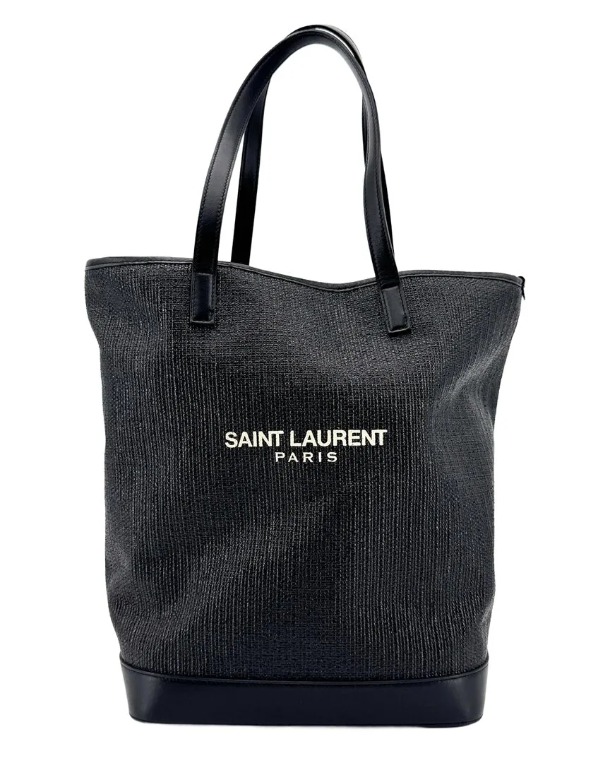 Black Canvas Teddy Bucket Tote (authentic Pre-Loved) by Saint Laurent