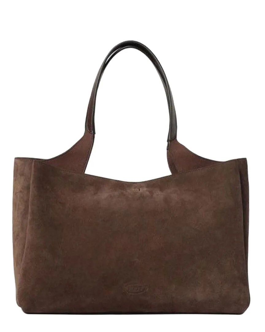 Black Suede Timeless Medium Tote (authentic Pre-Loved) by Tod's