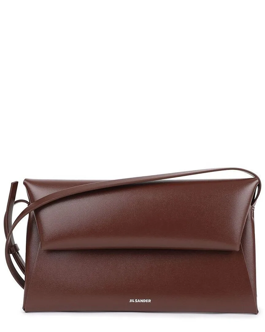 Brown Leather Small Folded Shoulder Bag (authentic Pre-Loved)
