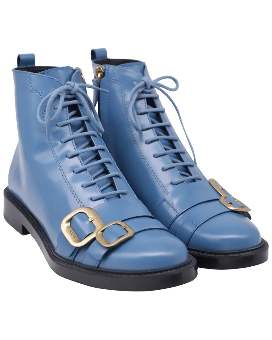 Leather Lace-Up Bootie (authentic Pre-Loved) by Tod's