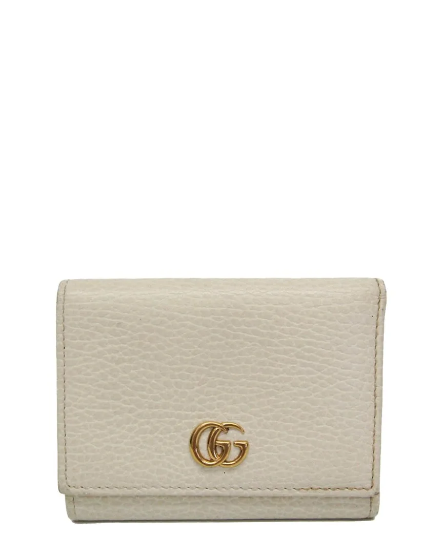 Off-White Leather Gg Marmont Wallet (authentic Pre-Loved) by Gucci