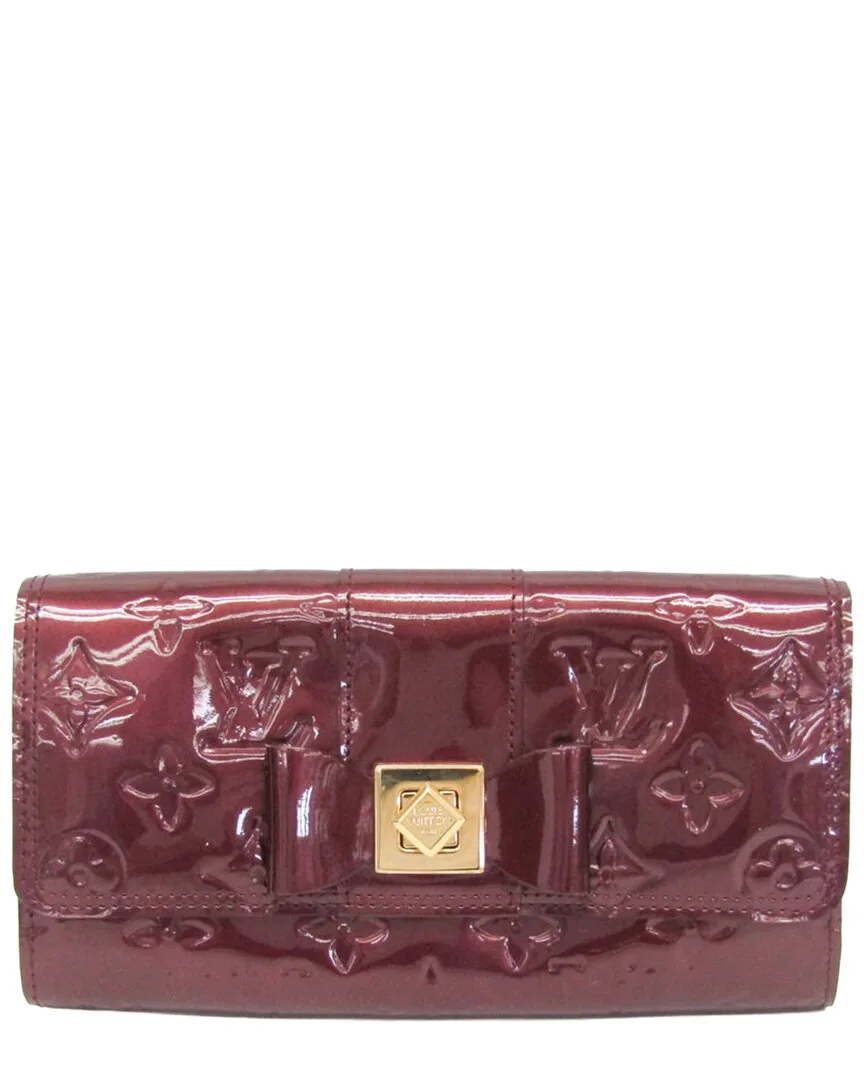 Rouge Fauviste Monogram Vernis Sarah Ribbon Wallet (authentic Pre-Loved) by Louis Vuitton