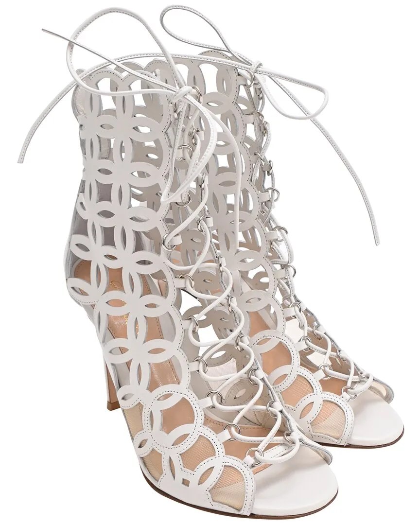 Leather Cutout Lace-Up Sandal (authentic Pre-Loved)