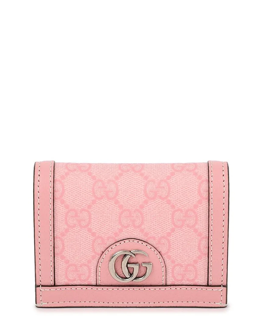 Pink Canvas Ophidia Gg Card Case Wallet (authentic Pre-Loved) by Gucci
