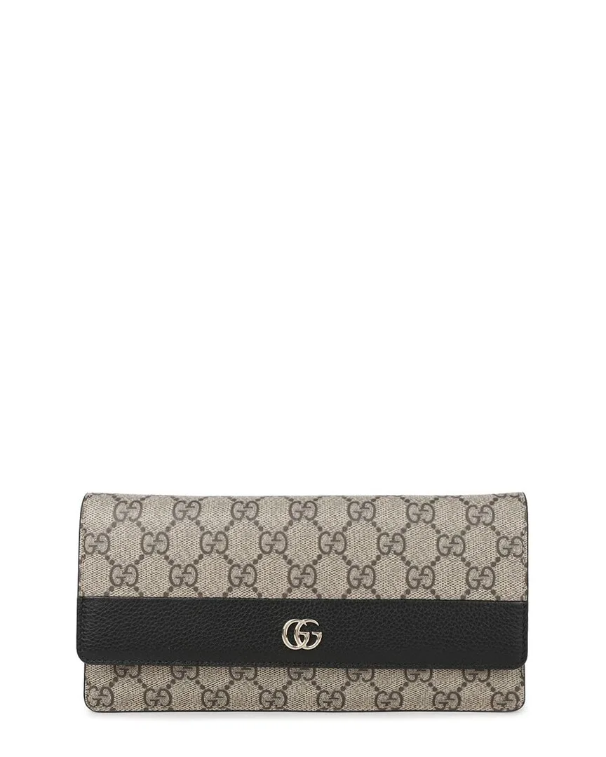 Brown Leather Gg Marmont Wallet (authentic Pre-Loved) by Gucci