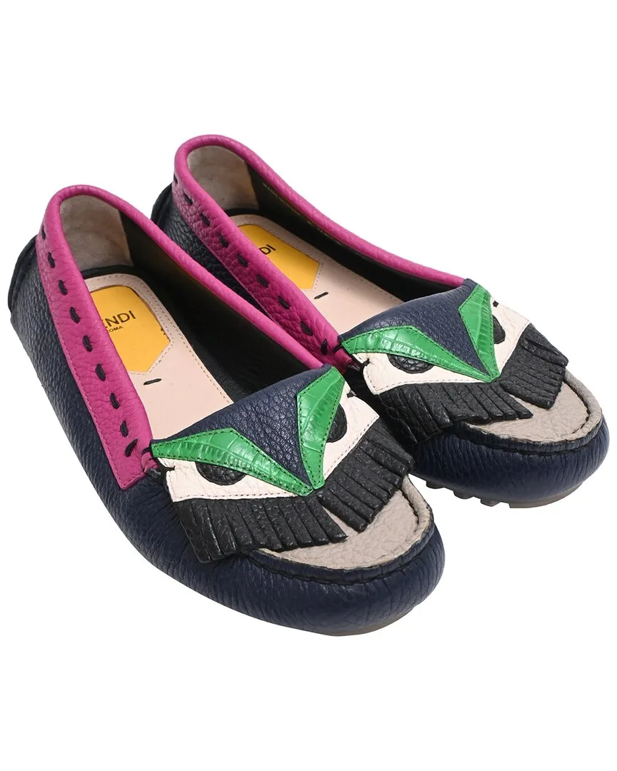 Leather Monster Bugs Driver Loafer (authentic Pre-Loved) by FENDI