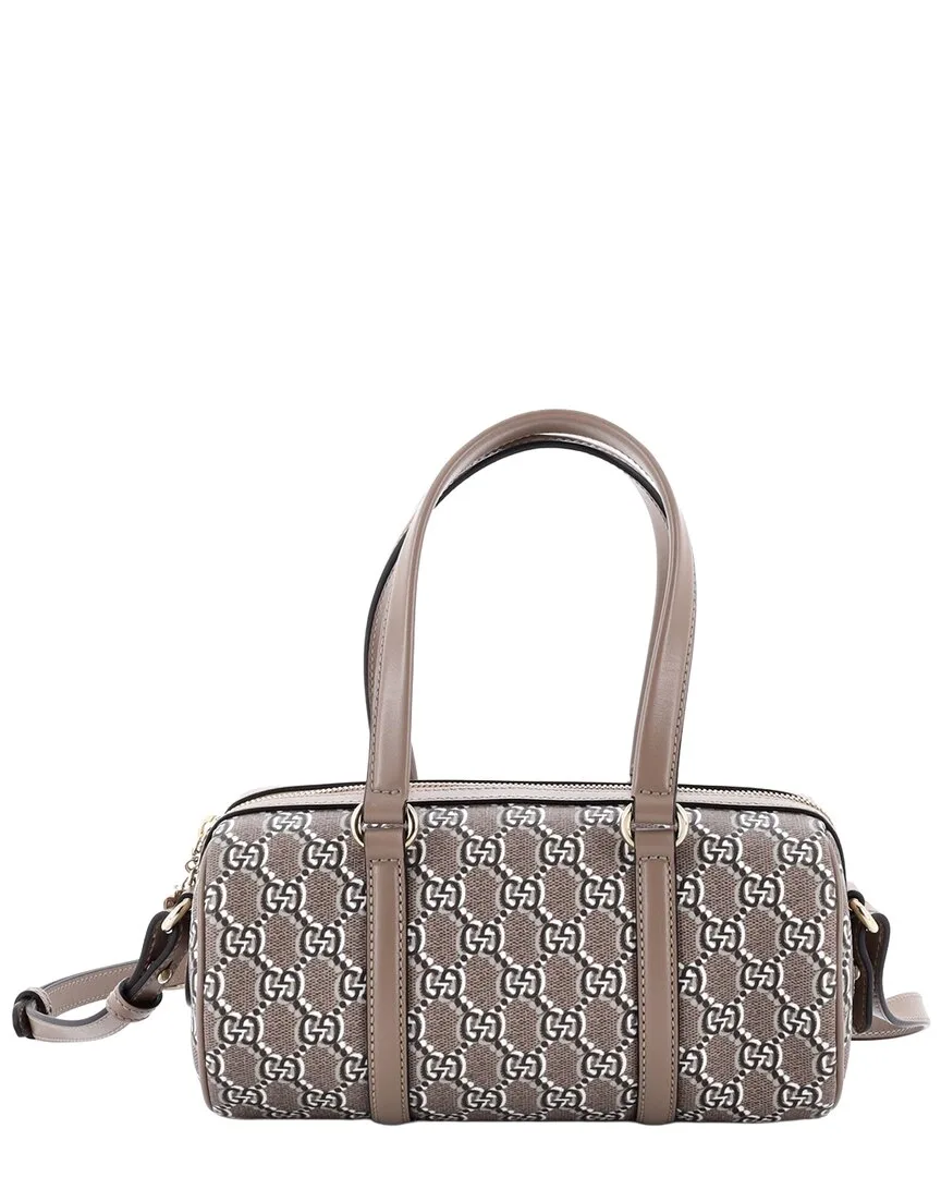 Brown Gg Shadow Coated Canvas Convertible Duffle Bag Small (authentic Pre-Loved) by Gucci