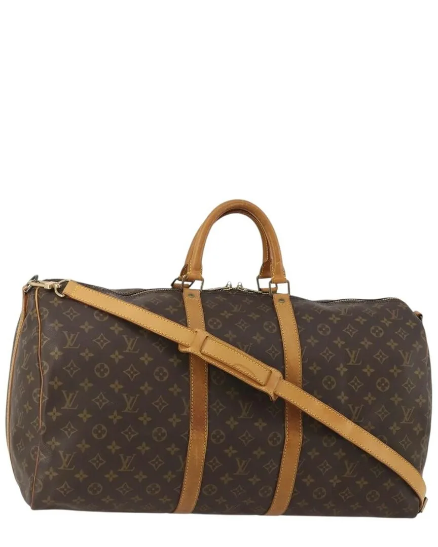 Brown Canvas Keepall Bandouliere Travel Bag (authentic Pre-Loved)