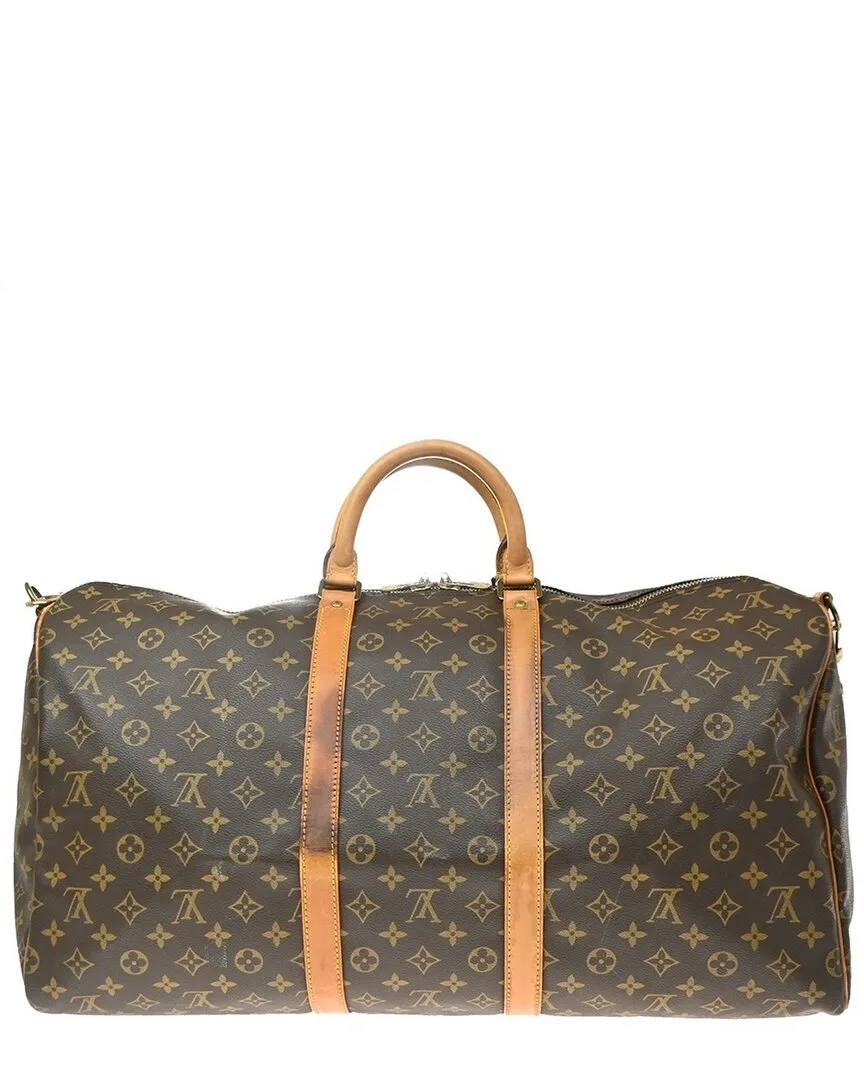 Brown Leather Keepall Bandouliere Travel Bag (authentic Pre-Loved)