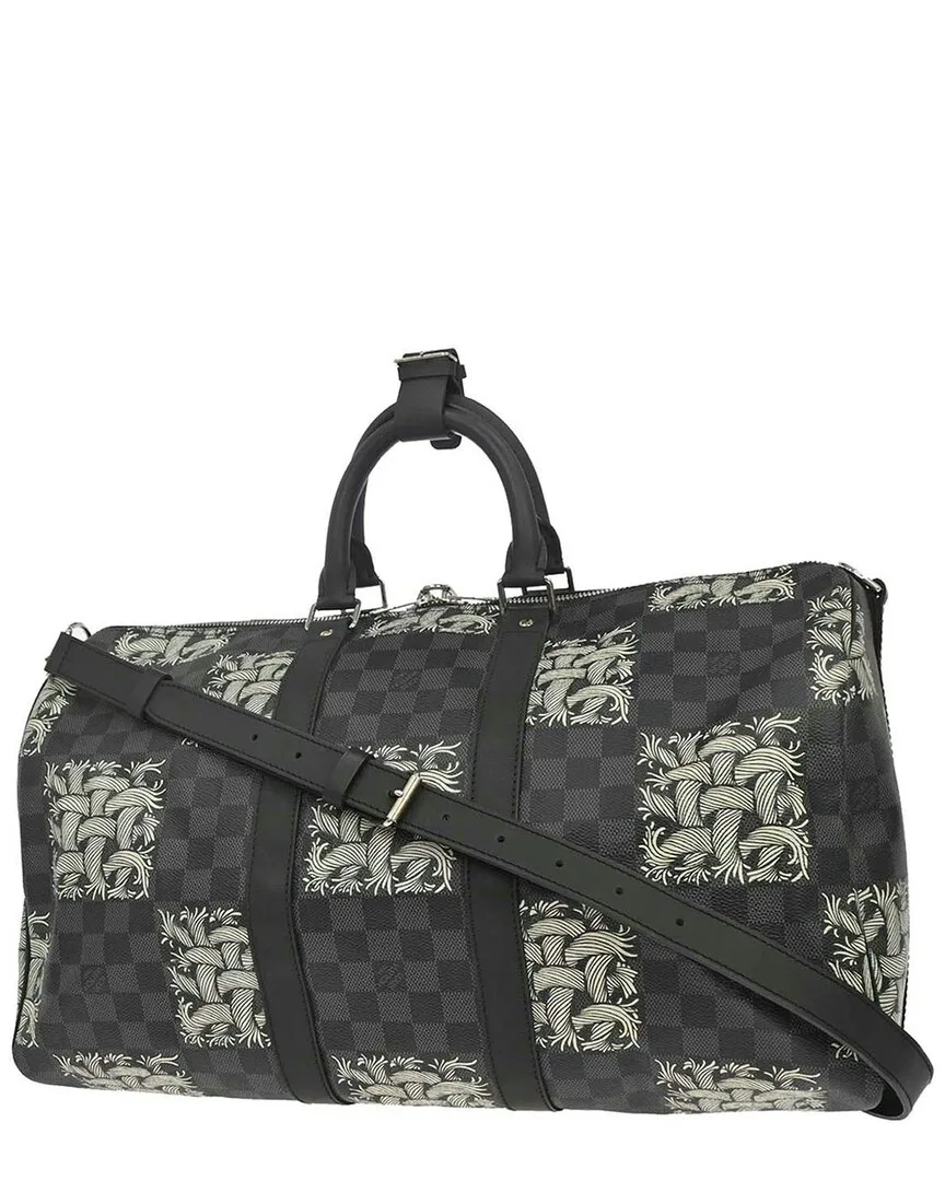 Black Canvas Keepall Bandouliere Travel Bag (authentic Pre-Loved) by Louis Vuitton