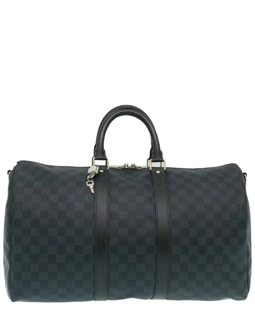 Blue Canvas Keepall Bandouliere Travel Bag (authentic Pre-Loved) by Louis Vuitton