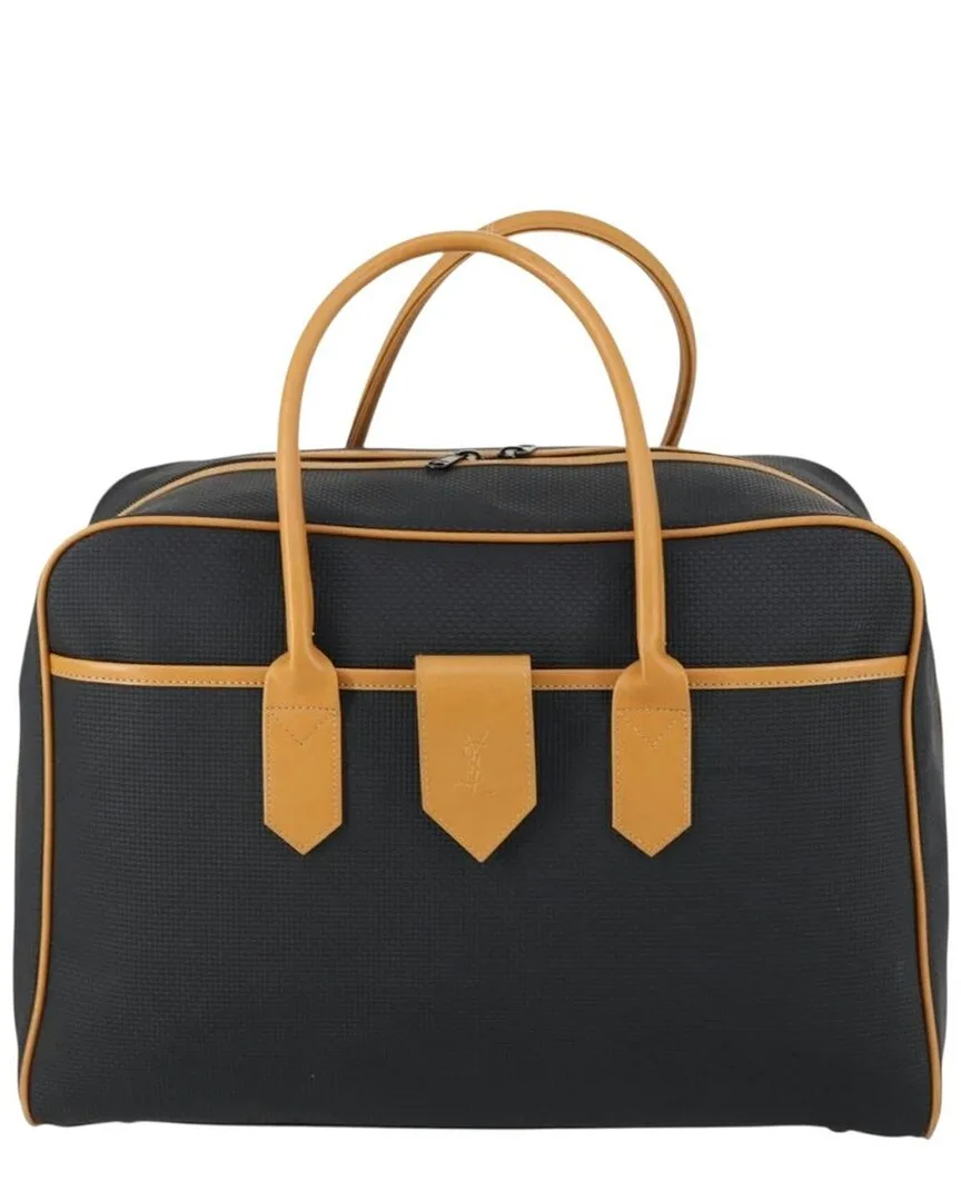 Black Pvc Boston Travel Bag by Saint Laurent