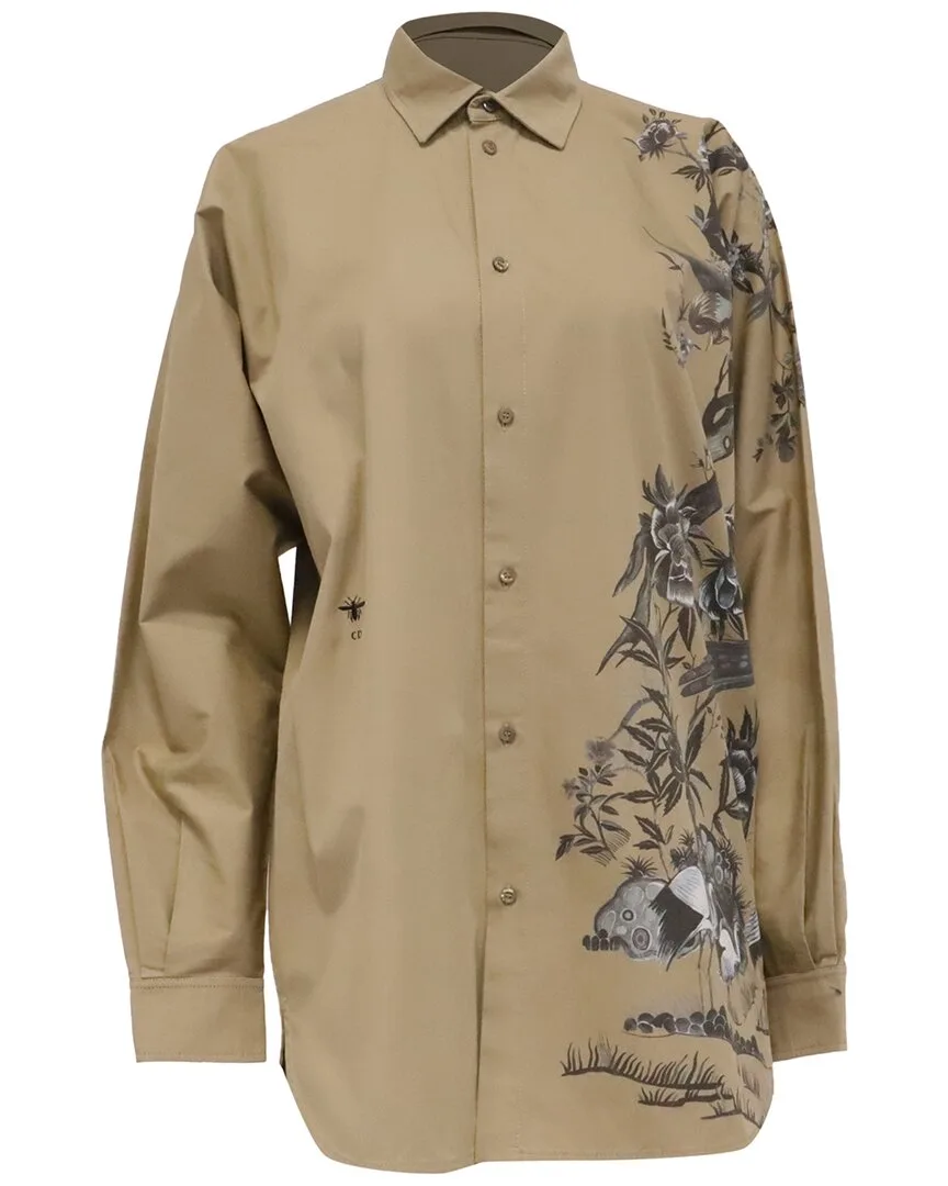 Jardin Dhiver Printed Button-Down Shirt (authentic Pre-Loved) by Dior