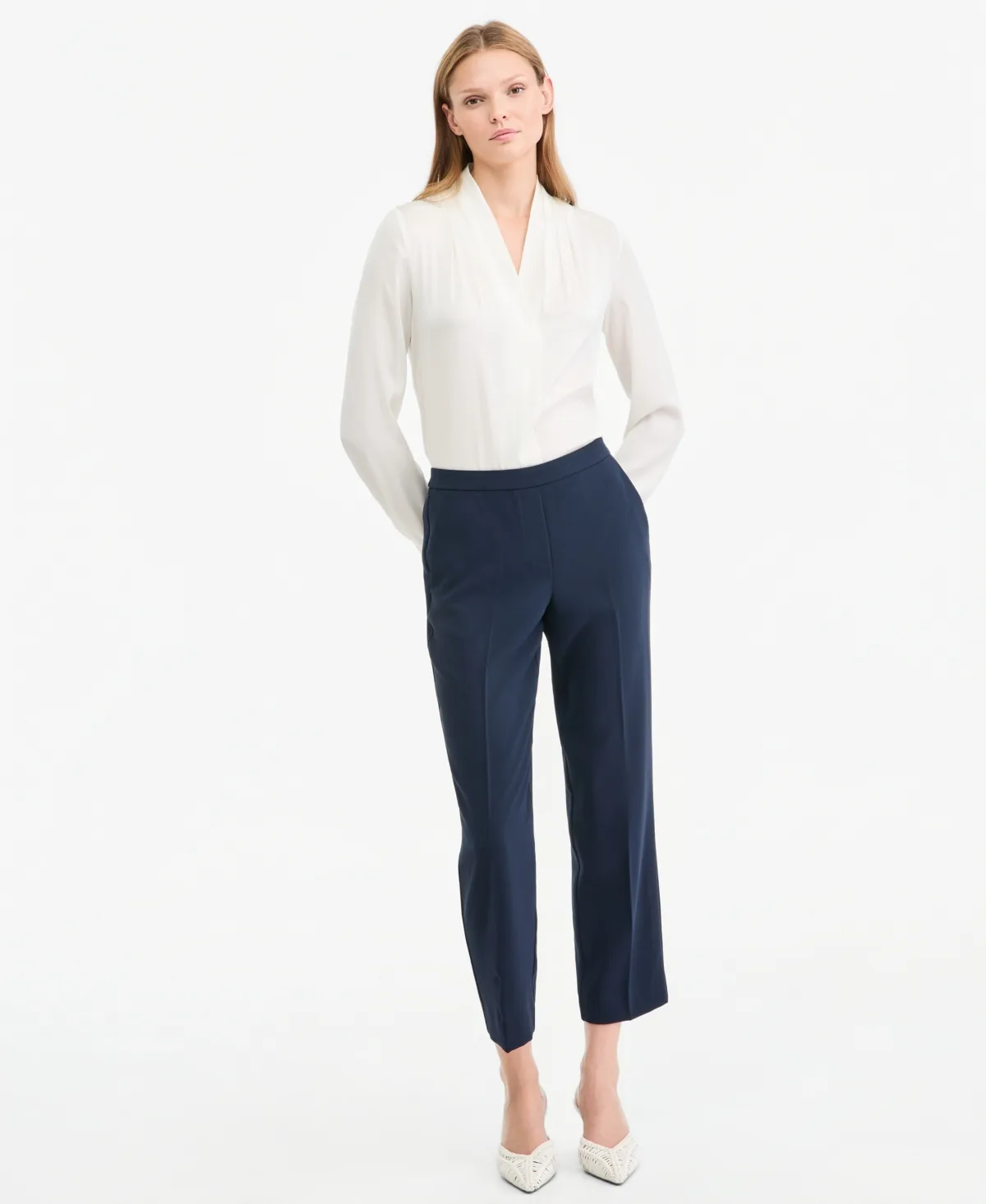 Aubree High-Waisted Crepe Ankle Pants by Kobi Halperin