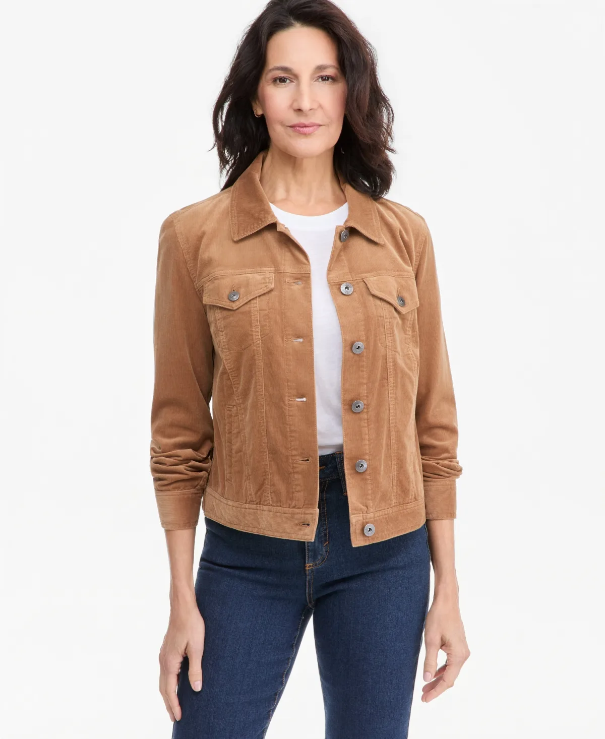 Classic Long-Sleeve Corduroy Shirt Jacket by Style & Co