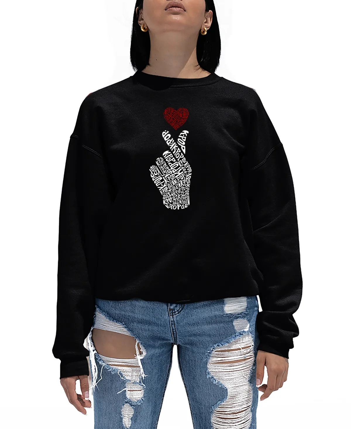 K-Pop Word Art Crewneck Sweatshirt by LA Pop Art