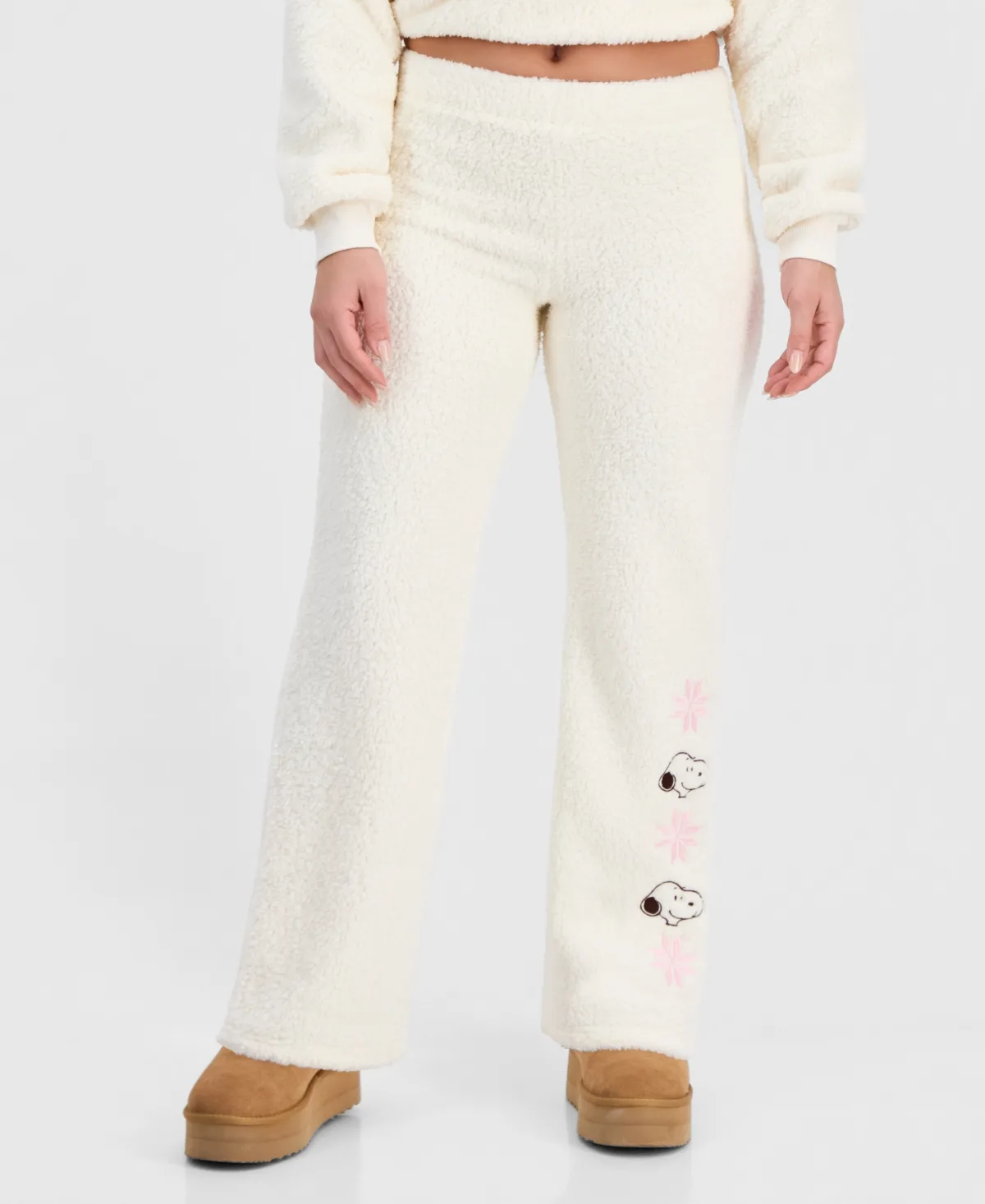 Snoopy Sherpa Pull-On Wide-Leg Pants by Grayson Threads the Label