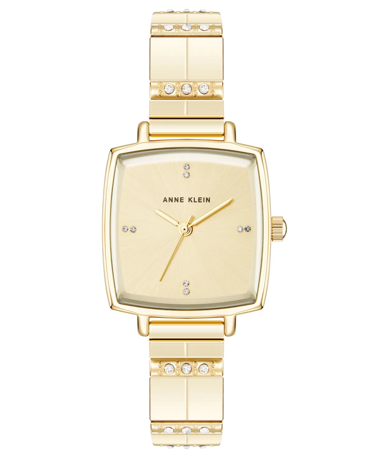 Quartz Pillow-Shape Gold-Tone Alloy Metal Bracelet Watch 28mm by Anne Klein