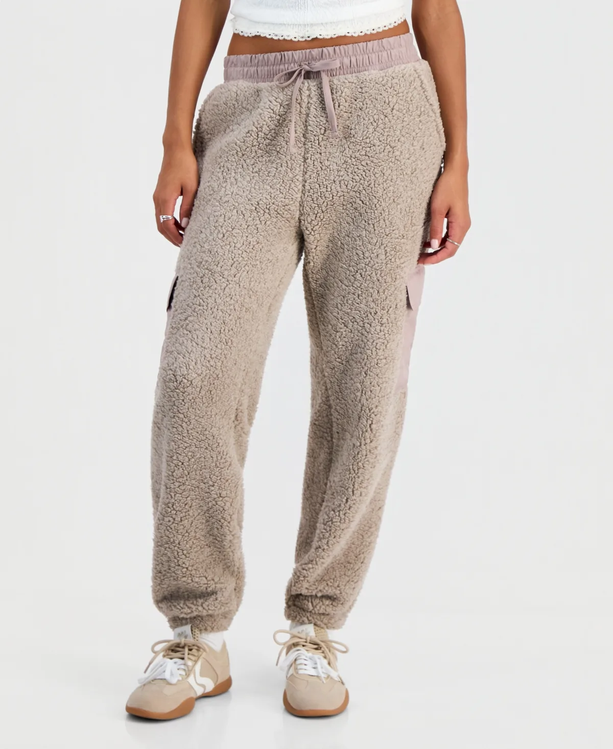 Sherpa Cargo Mid-Rise Joggers by Hippie Rose