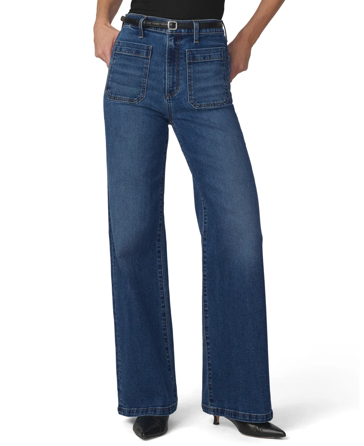 The Mia Patch Pocket High-Rise Wide Jeans by Joe's Jeans
