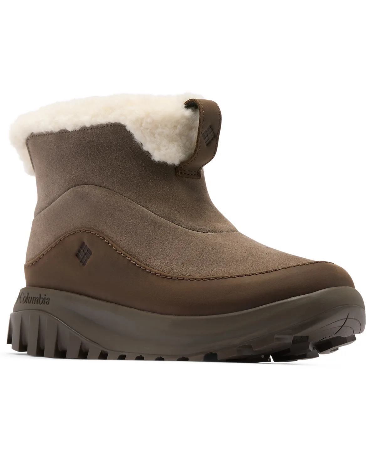 Water Resistant Suede Shearling Lined Snowtrot Ease Slip-On Booties by Columbia