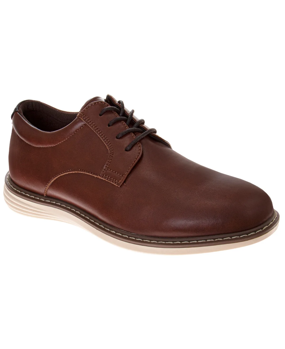 Business-Casual Lace-Up Faux Leather Oxfords by Perry Ellis