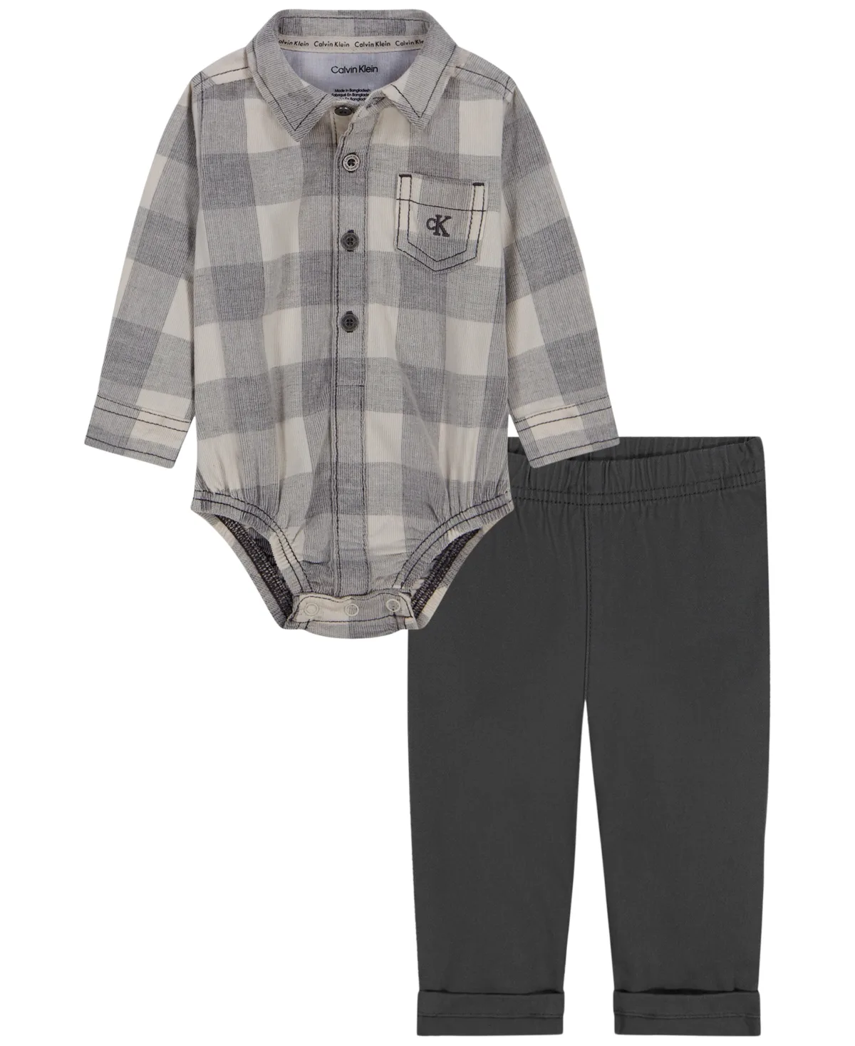 Long-Sleeve Corduroy Shirt and Pant, 2-Piece Set by Calvin Klein