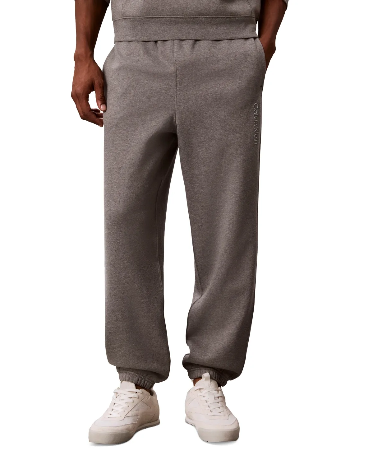 Cotton-Blend Knit Regular-Fit Joggers by Calvin Klein