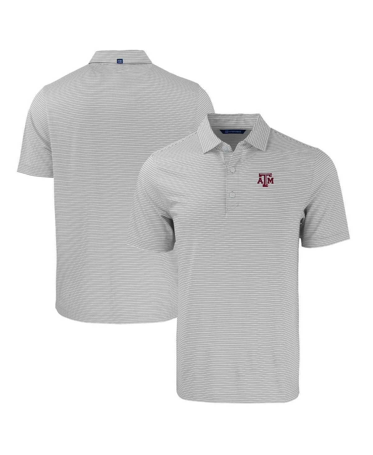 Texas A&M Aggies Forge Eco Double Stripe Stretch Polo Shirt by Cutter & Buck