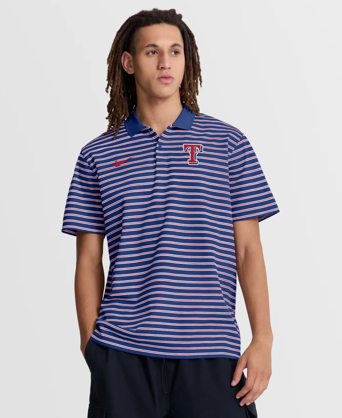 Texas Rangers Striped Victory Dri-Fit Polo Shirt by Nike
