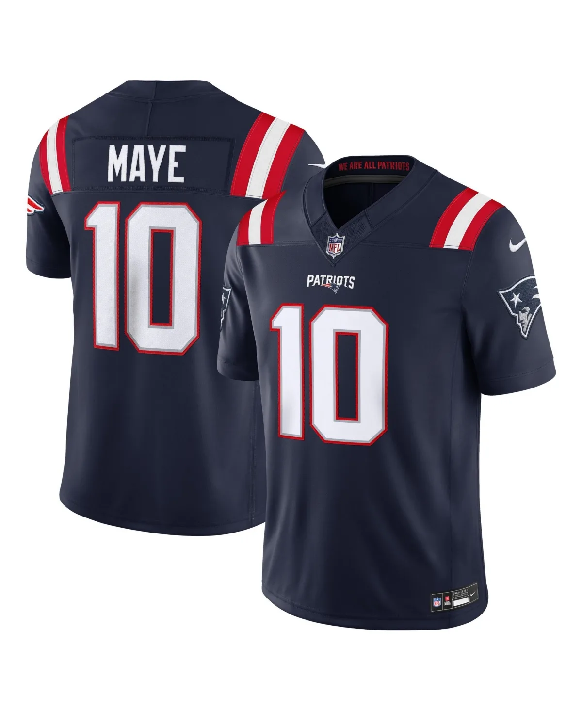 Drake Maye New England Patriots Team Vapor F.u.s.e. Stitched Limited Jersey by Nike