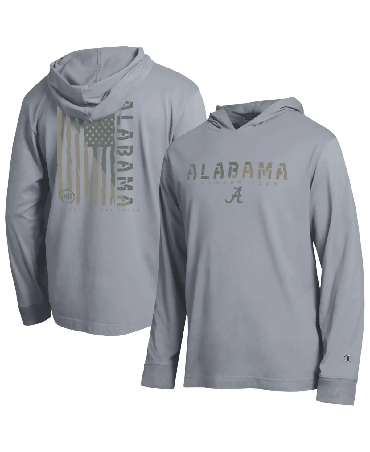 Alabama Crimson Tide Operation Hat Trick Flag Hooded Long Sleeve T-Shirt by Champion