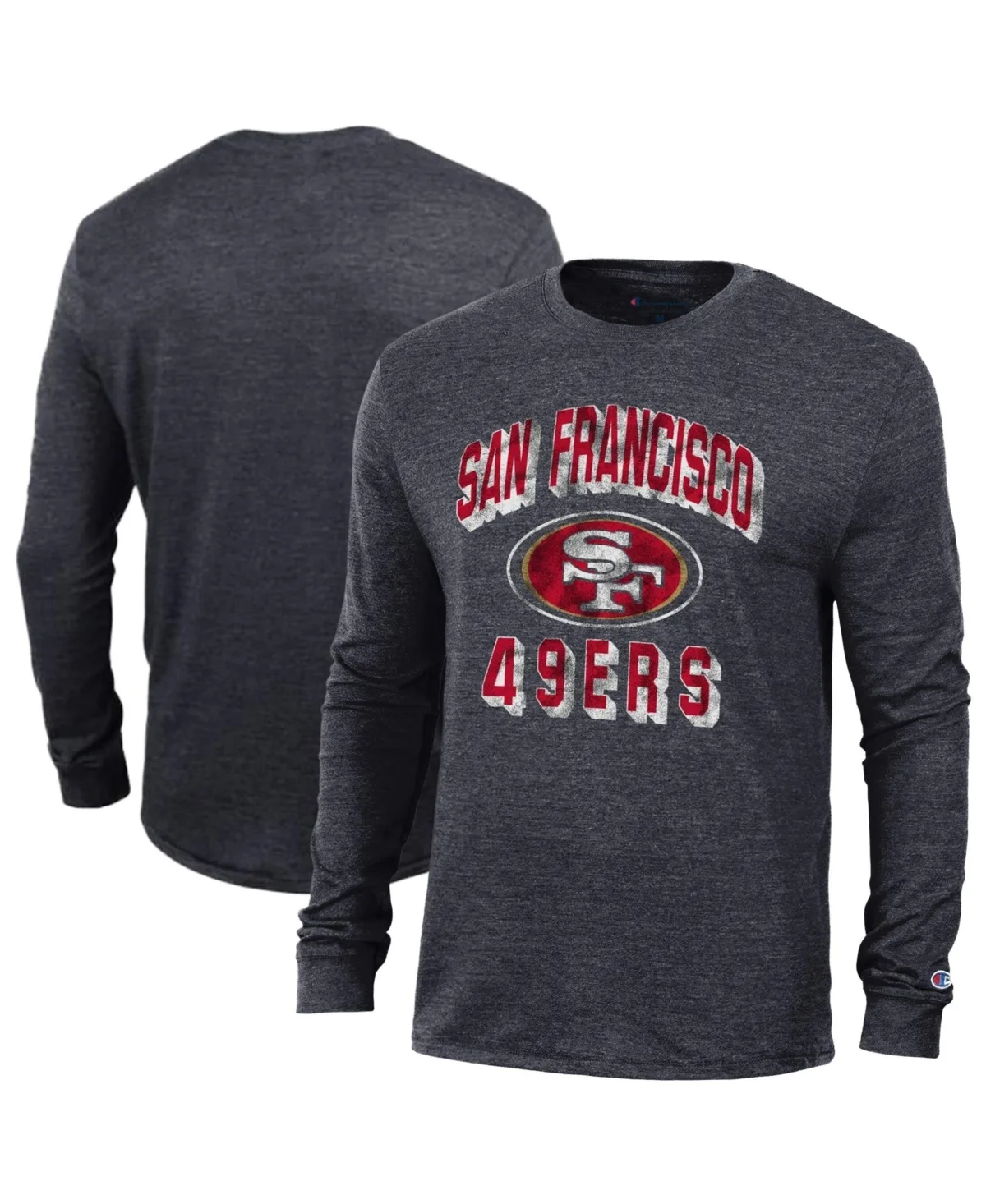 San Francisco 49ers Ultimate Tri-Blend Long-Sleeve Crewneck T-Shirt