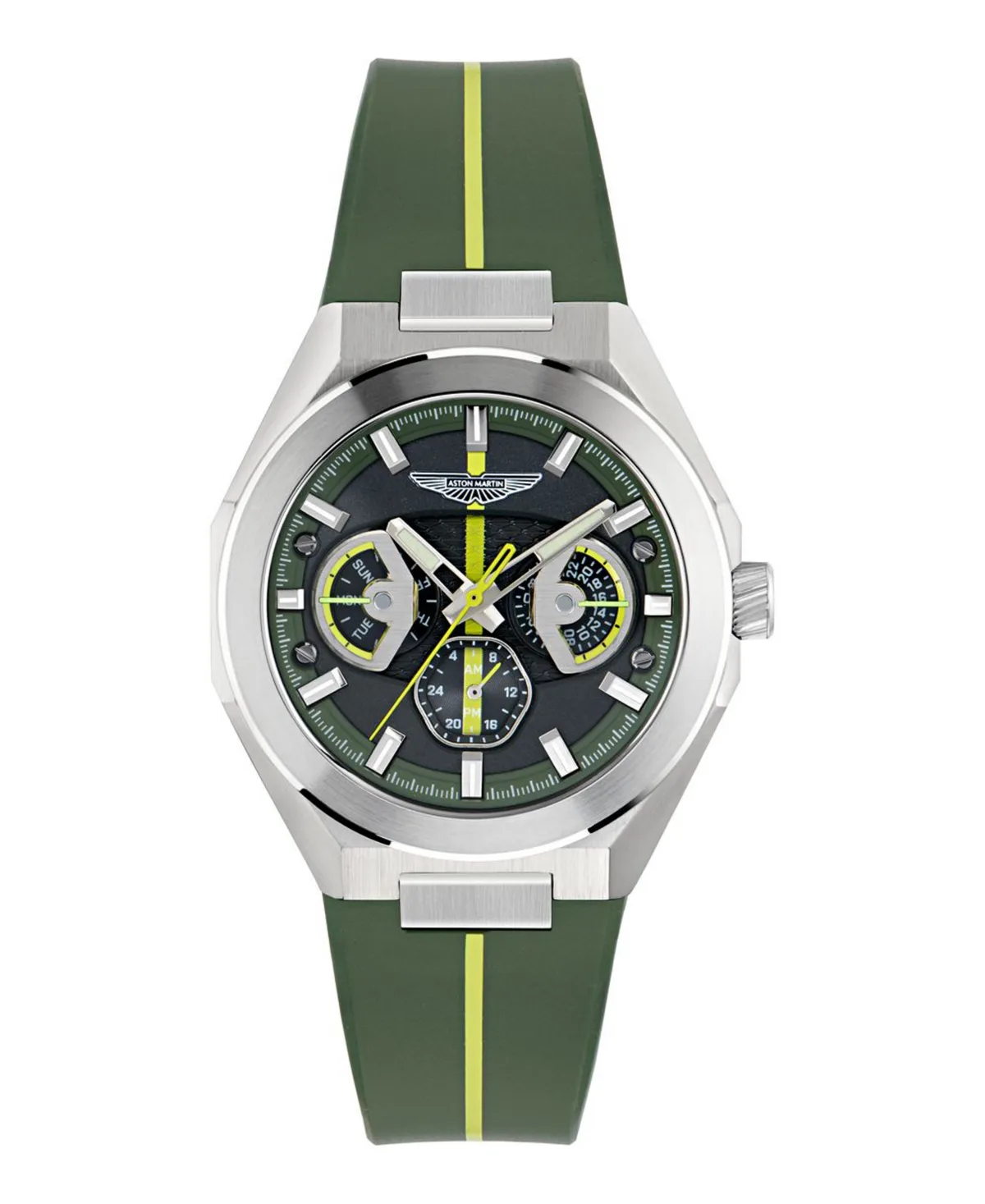 Aston Martin F1 Quartz Guilloche Silicone Strap Watch 42mm