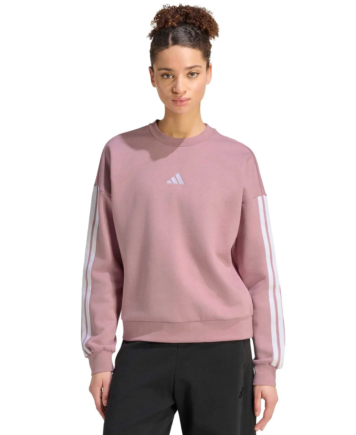 Essentials 3-Stripes Fleece Crew Neck Sweatshirt by adidas