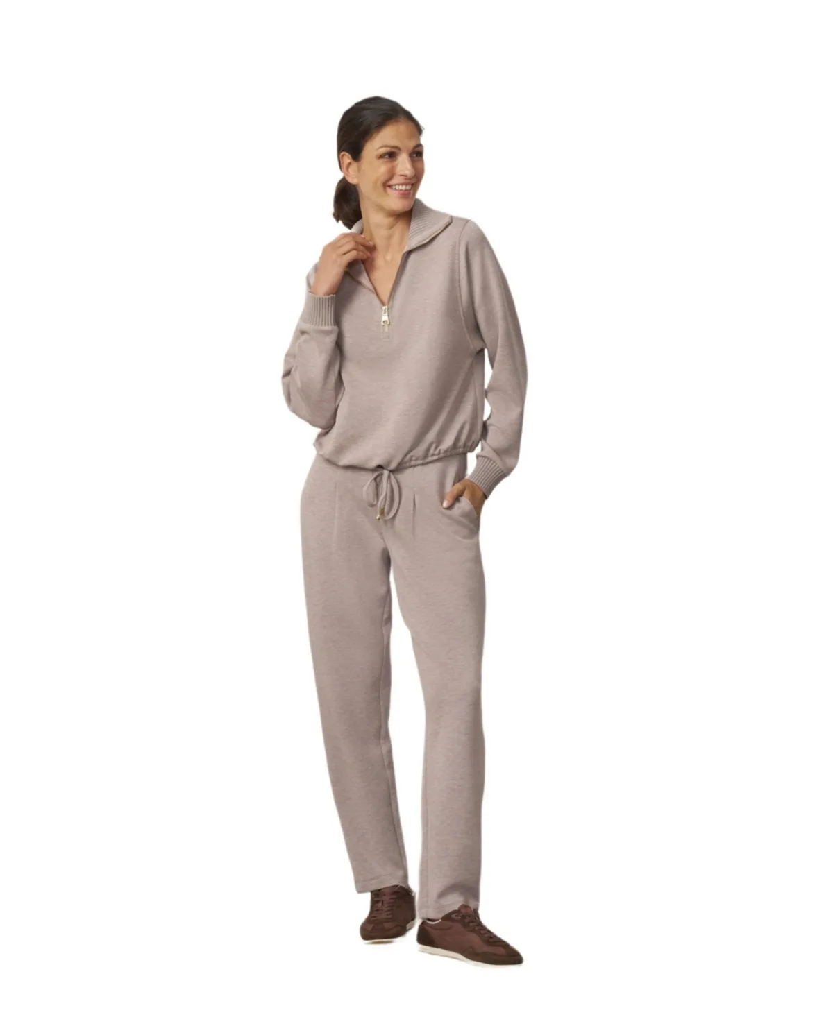 Long-Sleeve Half-Zip Top and Straight-Leg Pant, 2-Piece Set by Cable & Gauge