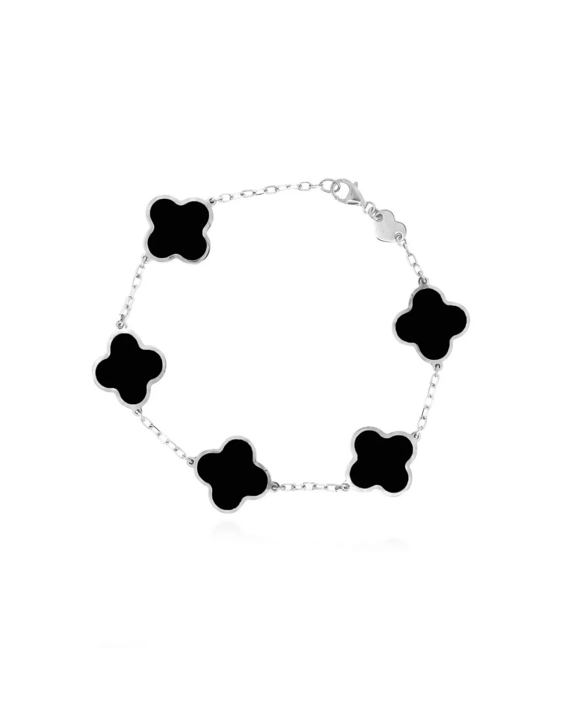 Classic Onyx Clover Bracelet Sterling Silver by The Lovery