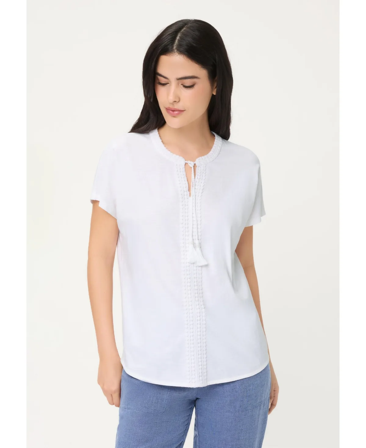 Embroidered Tunic T-Shirt by Olsen