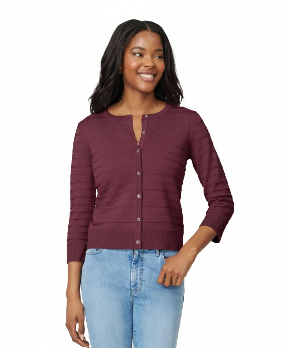 Melissa Textured-Stripe Cardigan Sweater by PAIGE