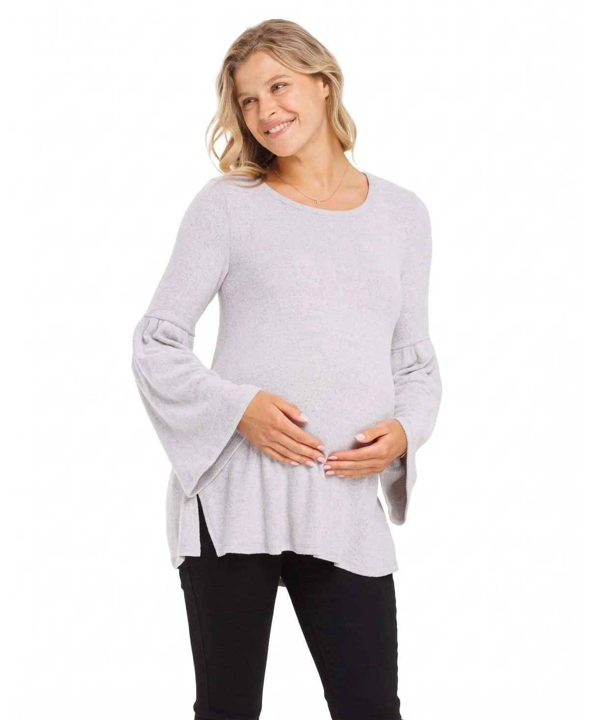 Round Neck Bell Sleeve Top