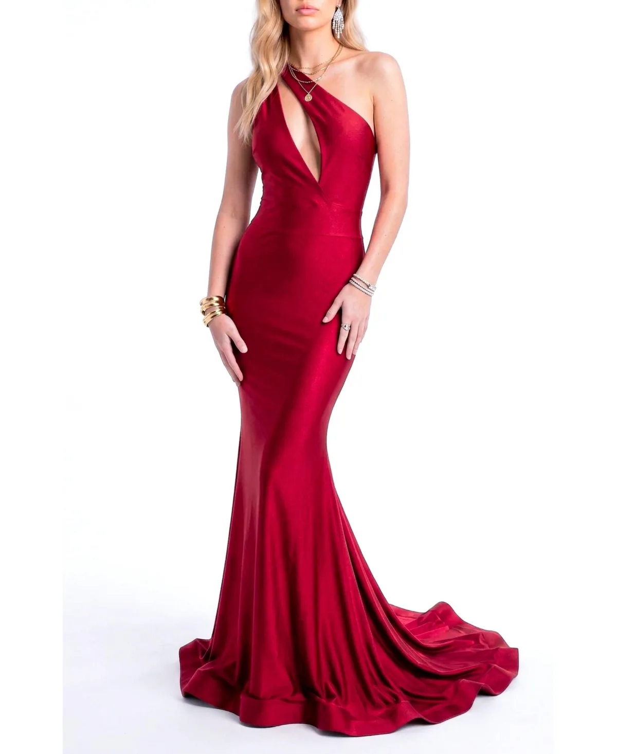 Asymmetrical Cutout Mermaid Evening Gown by Jessica Angel