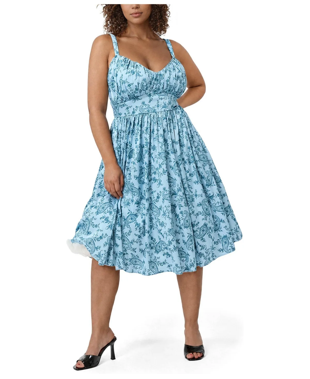 Retro Chic V-Neck Floral-Print Swing Dress by Torrid