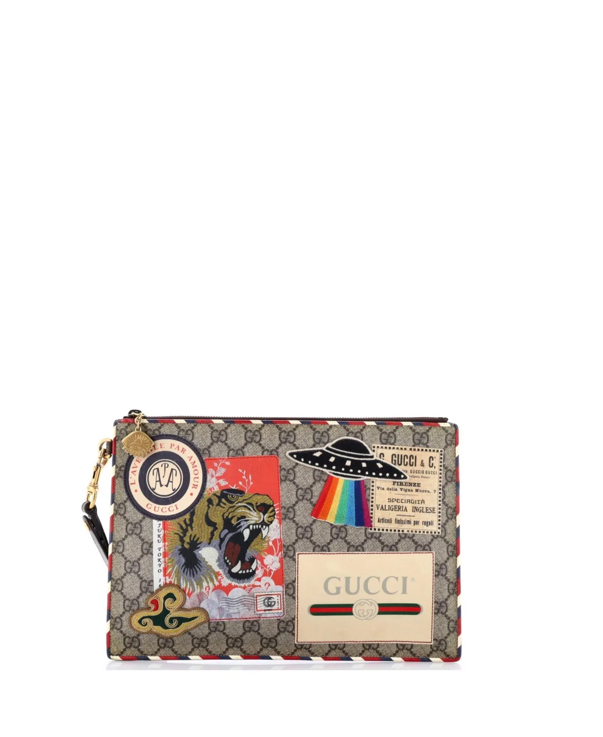 Courrier Pouch GG Coated Canvas with Applique (Pre-Owned) by Gucci