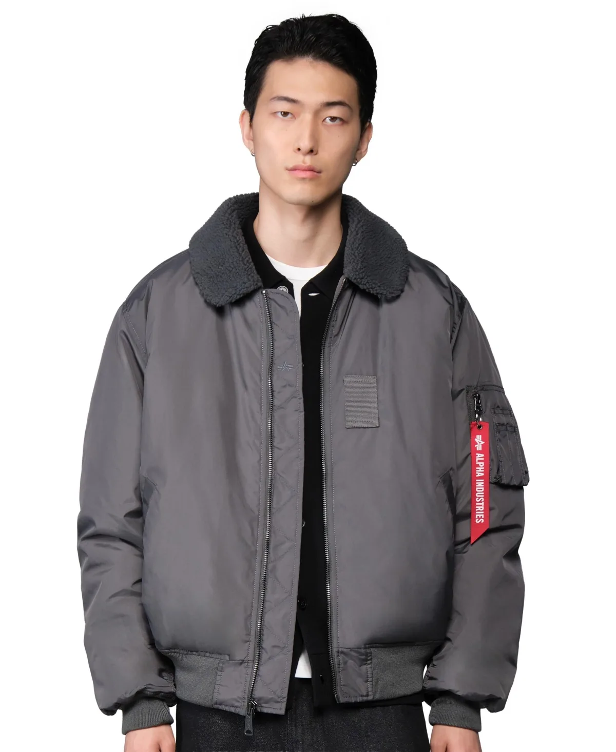B-15 Relaxed-Fit Sherpa-Lined Water-Resistant Flight Jacket by Alpha Industries