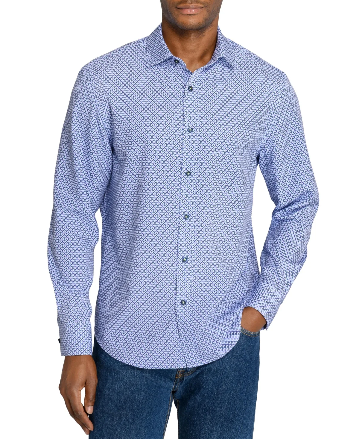 Regular Fit Mini Diamond Link Performance Long Sleeve Shirt by Society of Threads