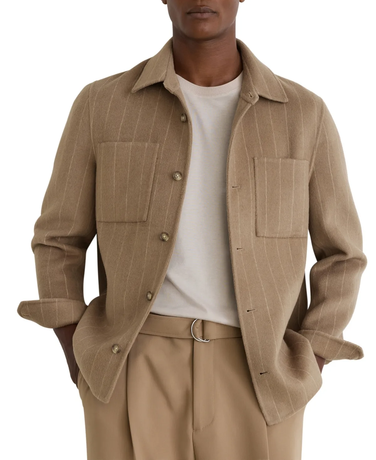 Gano Stripe Wool-Blend Striped Classic-Fit Overshirt