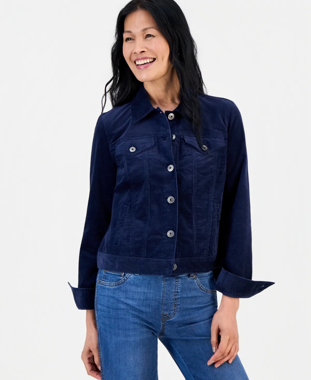 Classic Long-Sleeve Corduroy Shirt Jacket