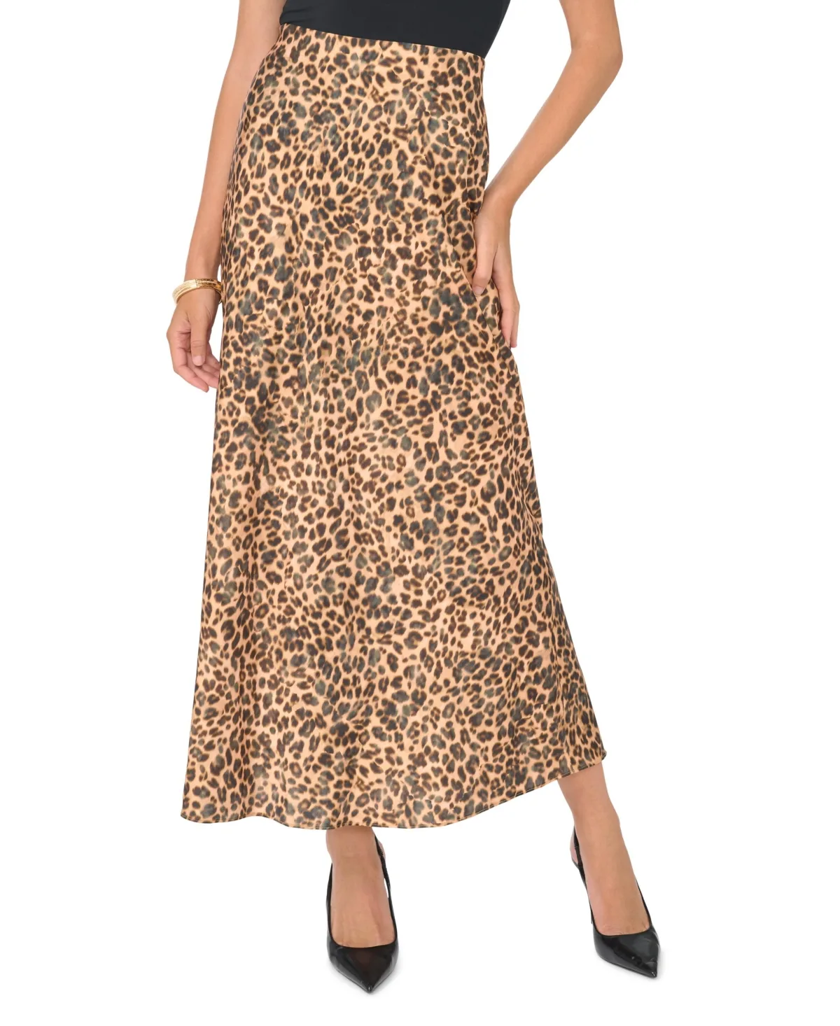 High-Waisted Leopard-Print Maxi Skirt by Vince Camuto